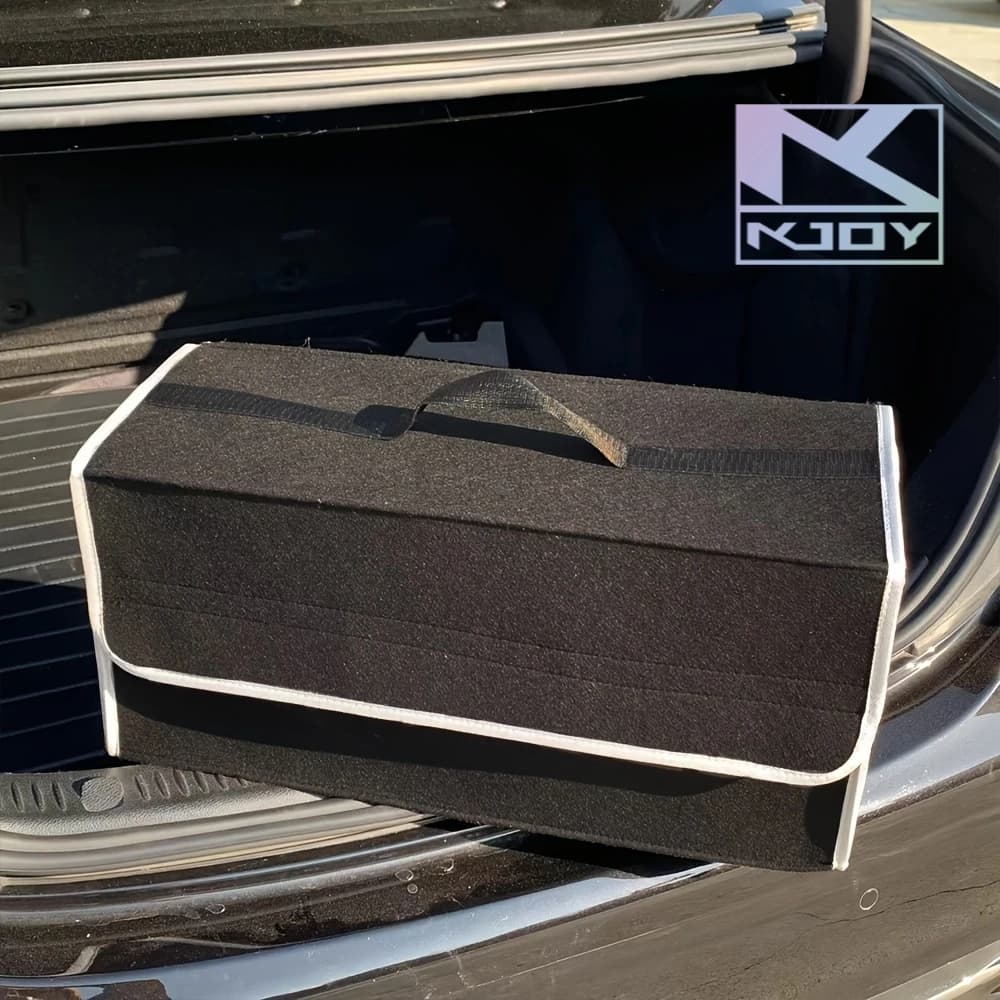 KKJOY Large Car Trunk Organizer Anti-Slip Boot Storage Tool Box with Soft Felt for Automobile Accessories