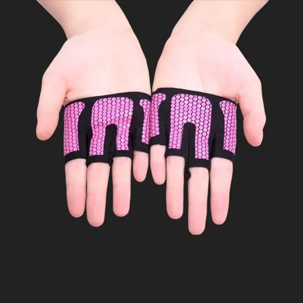 1 pair Breathable Gym Half Finger Gloves Anti-slip Contrast Color Cycling Gloves Palm Guards Silicone Fitness Gloves Women