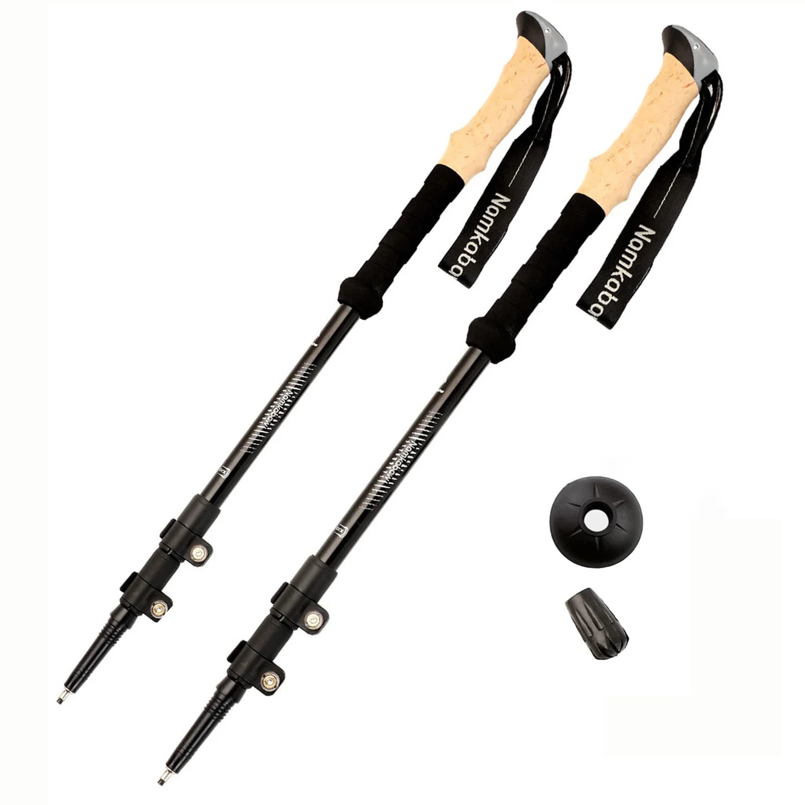2PCS Trekking Poles 3 Sections Walking Sticks Alpenstock Telescopic Ultralight Premium Adjustable with Quick Lock Hiking Cane