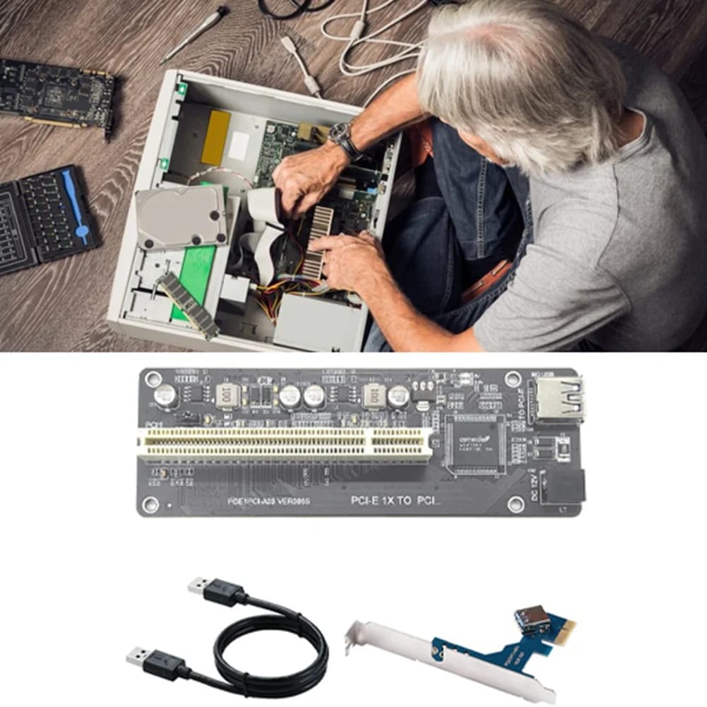 (BOFF) Scheda Adattatore di Espansione PCI-E a PCI ASM1083 Supporto per Scheda di Acquisizione, Scheda Audio, Scheda Parallela, Scheda Fiscale