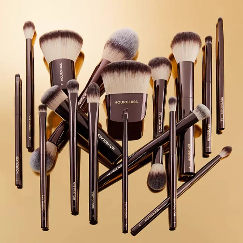 Set of brushes for makeup hourglass bristles soft metal handle brush for foundation powder shadow mixing beauty brush makeup tools