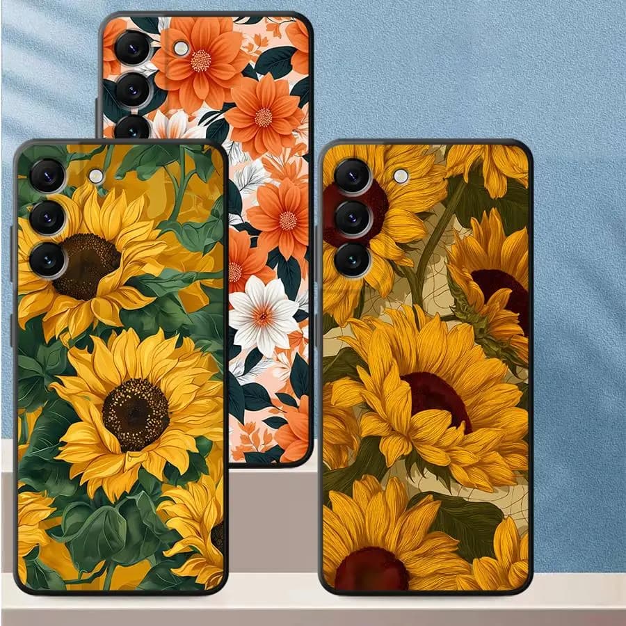 Custodia Bellissima con Girasoli per Samsung Galaxy A57 A37 A22 A26 A73 A51 A23 A24 A32 A55 A53 A35 A25 A52 A36 Cover per Telefono A71 A72