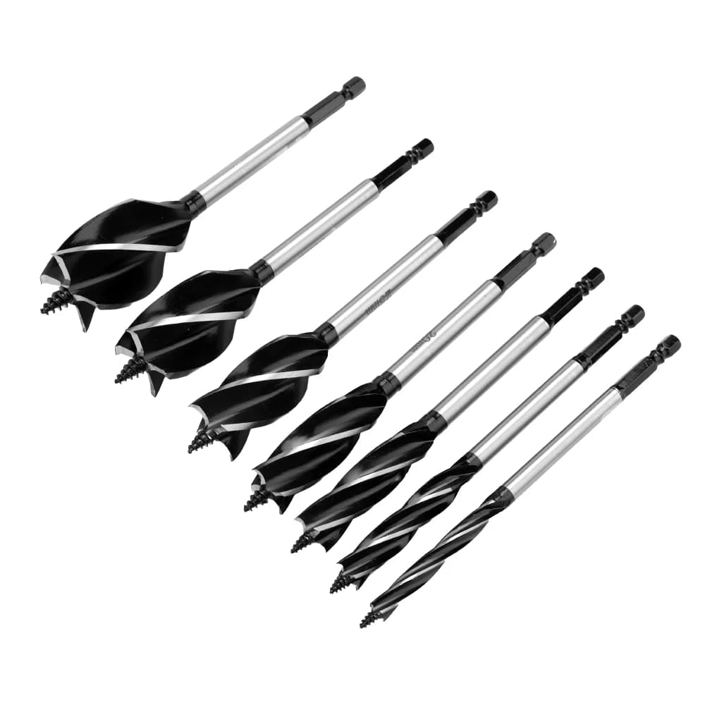 Trapano di supporto a quattro lame nero Maniglia esagonale da 6,35 mm Chiave elettrica a quattro slot da 8-35 mm Serratura per porta del cassetto Apri foro per la lavorazione del legno