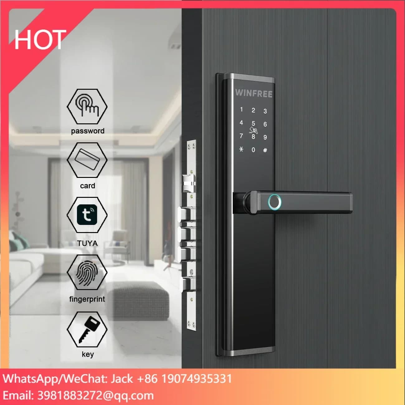 Serratura Intelligente WiFi TTLock a Prezzo di Fabbrica, Serratura Digitale con Tastierino, Serratura Elettronica Senza Chiave, Serrature Intelligenti per Porta d'Ingresso