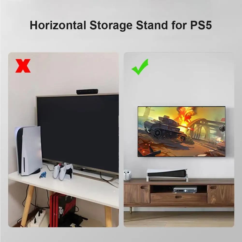 Supporto per Console di Gioco, Stand Portaoggetti per PS5, Organizzatore Orizzontale, Accessori per il Gioco