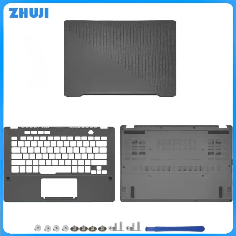 For ROG Zephyrus G14 GA401 New Laptop Top Case LCD Back Cover Palmrest Lower Bottom Case Palm rest Keyboard Bezel 14.0 Inch