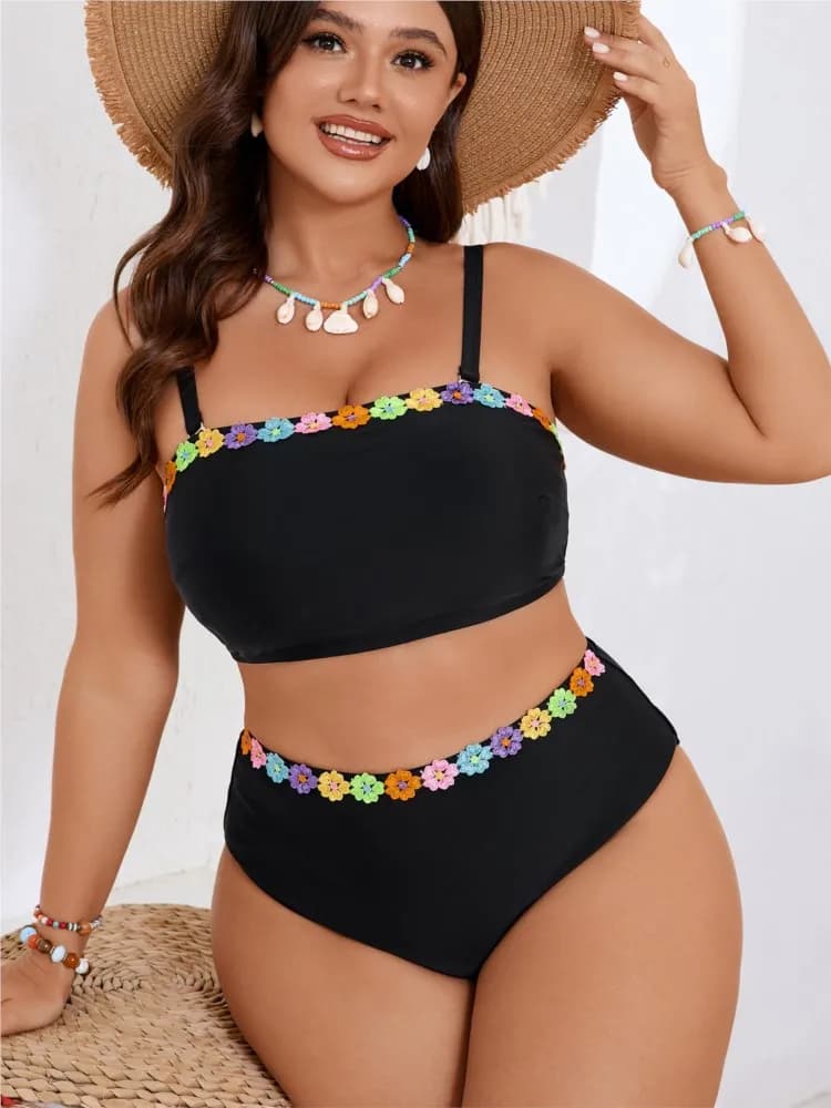 Plus Size Women's High Waist Bikini Push Up Large Swimwear 2026 Summer Mujer Bathroom bikini set with large belly control
