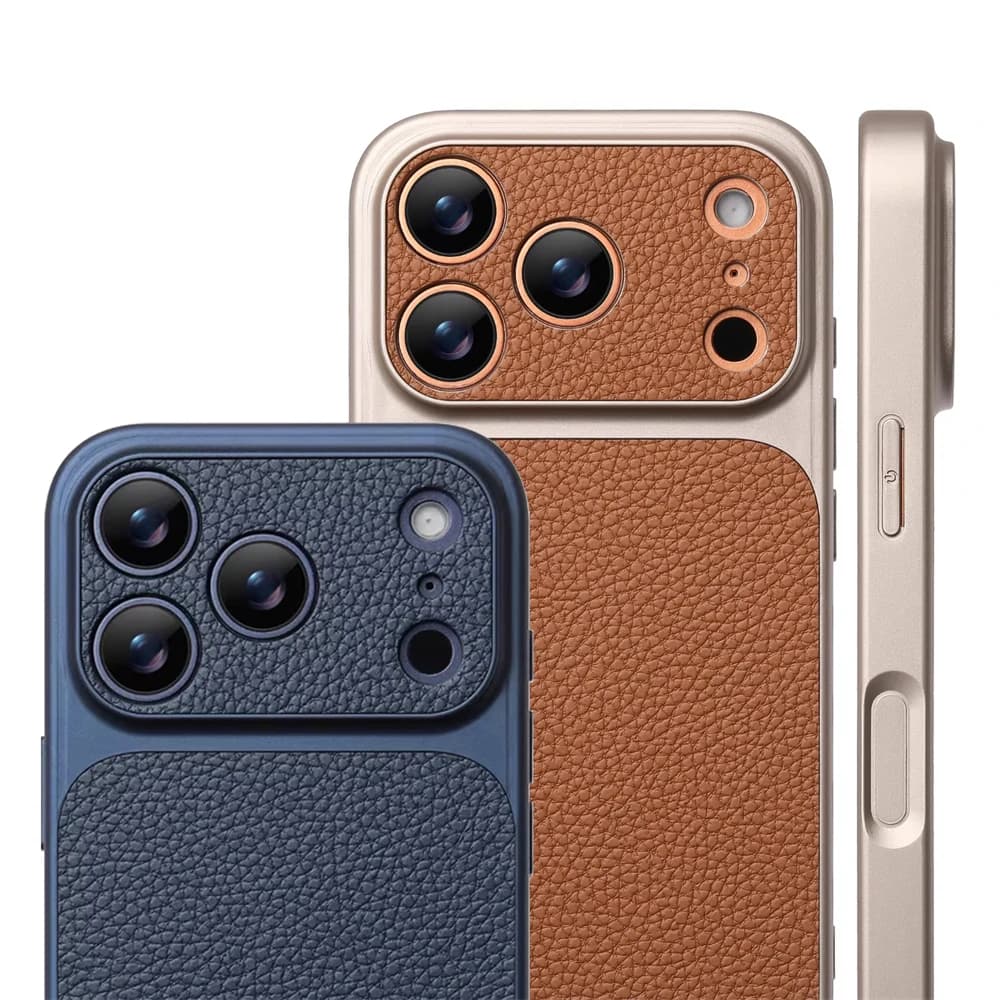 Custodia rigida opaca in pelle di lusso con texture litchi per iPhone 17 Pro Max 16 15 14 13 12 ProMax, cover posteriore con protezione completa dell'obiettivo