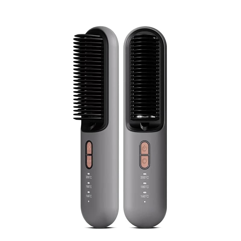 5000mah Cordless Wireless Hair Straightening Brush Comb PI Material Heating Anion Straightener Brush