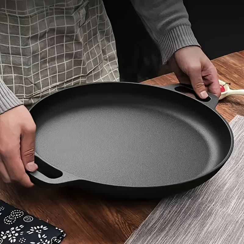 2025 Multipurpose cast iron pan, non-stick pan for stove and outdoor kitchen, light round plate for domestic kitchen