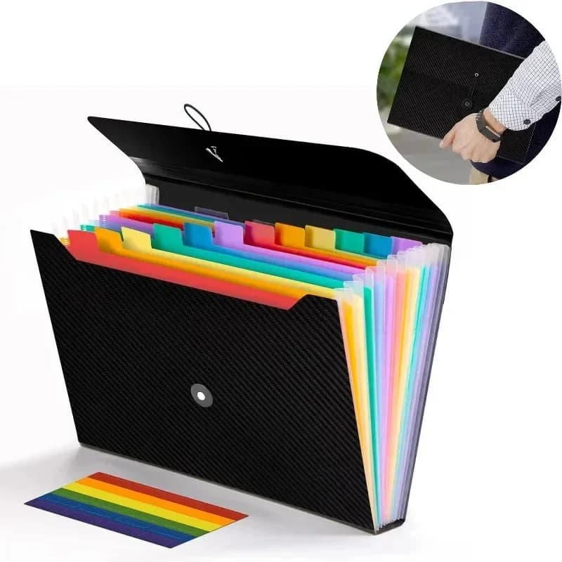 Cartella Portadocumenti Espandibile a 13 Tasche 2026-13 | Organizzatore di Documenti a Fisarmonica Formato A4 per Aula, Casa, Ufficio e Viaggi