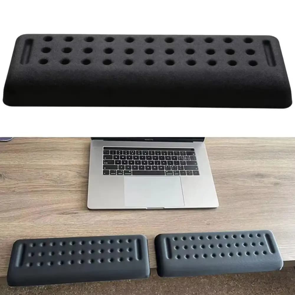 1 Pezzo Poggiagomito Ergonomico da Scrivania Nero a L, Cuscino Antiscivolo per Braccio, Poggiapolsi per Tastiera a Lento Ritorno, Protezione per Mani