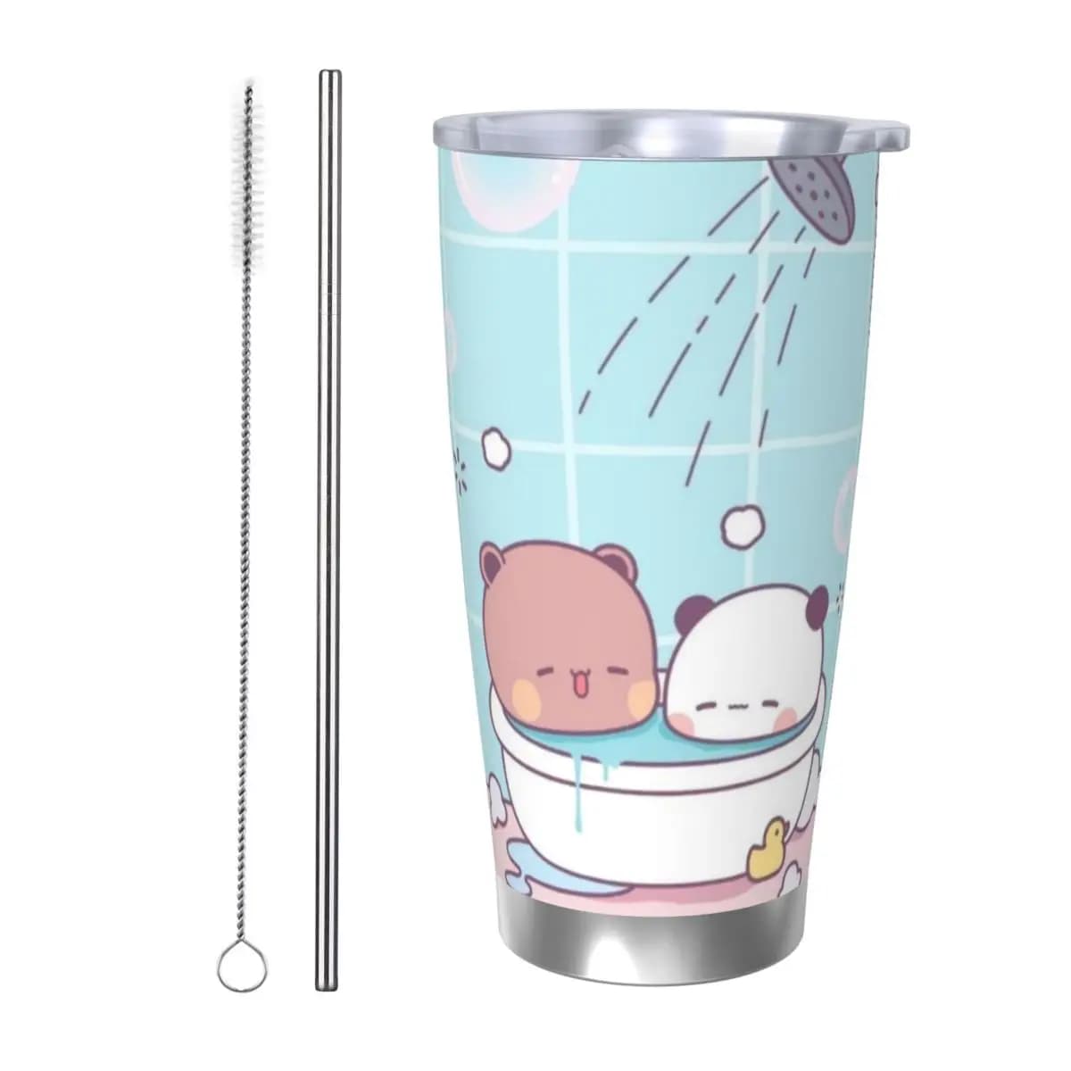 Panda Bear Hug Bubu Dudu 20oz Stainless Steel Insulated Thermal Coffee Car Cup Cold Hot Mugs Vacuum Flask