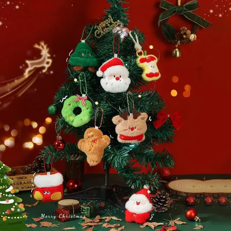 Christmas Plush Pendant Keychain - Kawaii Stuffed Doll Keyring for Backpacks & Handbags