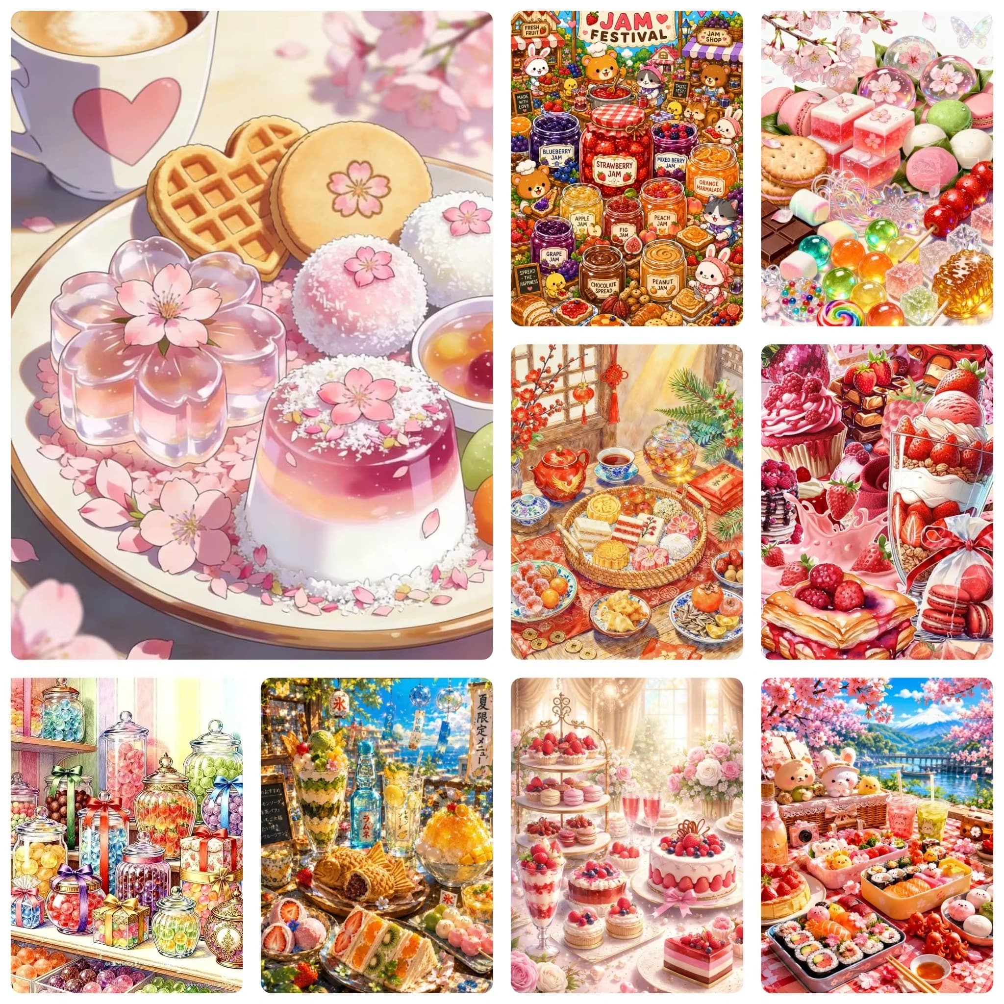 Acrylic Paint By Numbers Cute Dessert Painting By Numbers on Canvas Coloring By Number for Adults Paint Digital Art