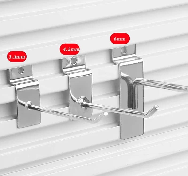 Wall Hooks 50 Pieces Heavy Duty Multipurpose Hooks Grid Metal slats Order Storage Organizers for Garage Clothes rack