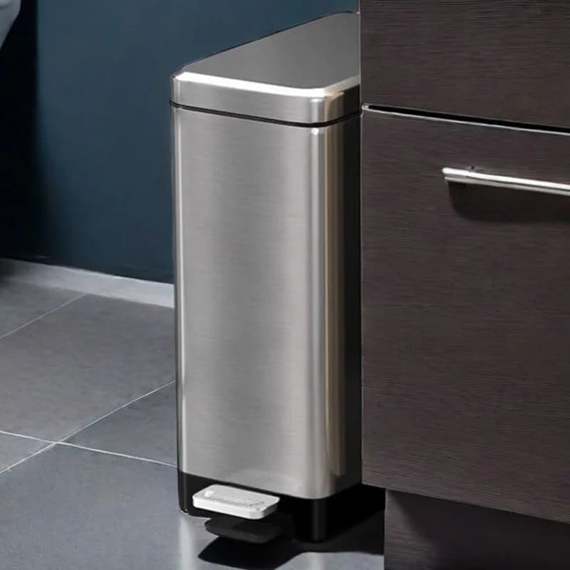 Bidone della spazzatura in acciaio inox con pedale per alimenti, bidoni della spazzatura da cucina, bagno, camera da letto, bidoni della spazzatura con coperchio, bidoni della spazzatura per WC