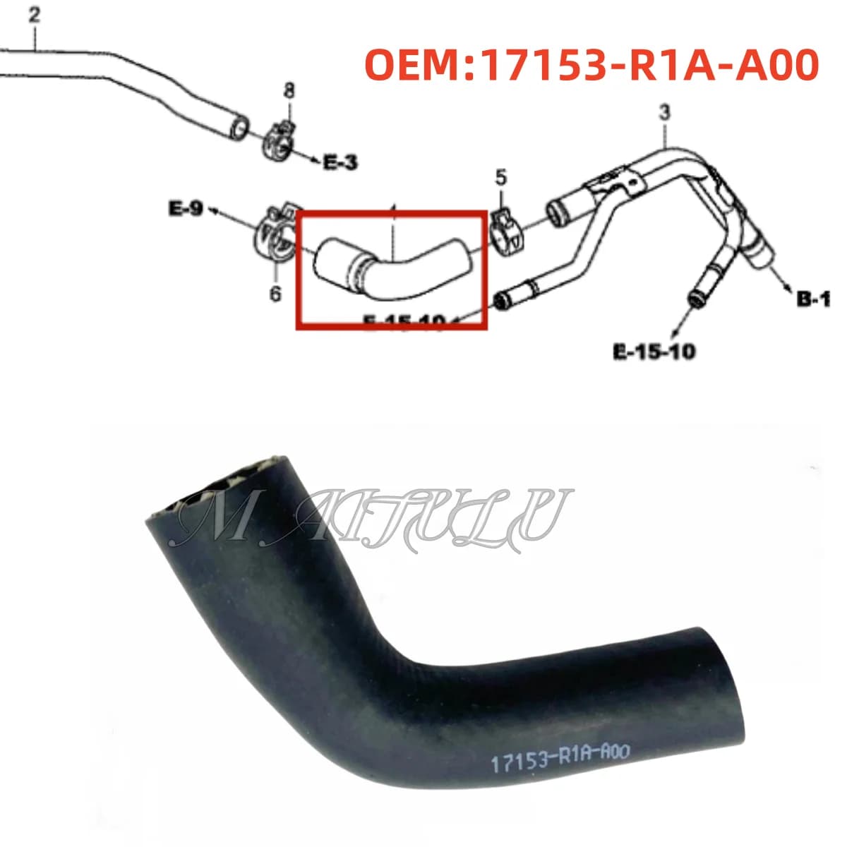 17153-R1A-A00 for Honda VEZEL XR-V 12 Civic Acura ILX Snorkeling Valve Snorkeling Valve Air Valve Connection Tube PCV Tube