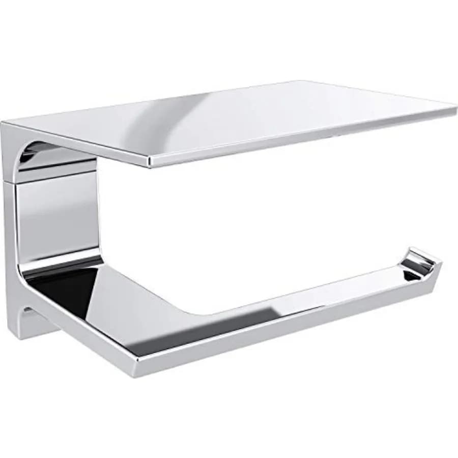 Portarotolo di carta igienica Pivotal con ripiano, Accessori per il bagno, 79956 6,93 x 3,94 x 3,5 pollici