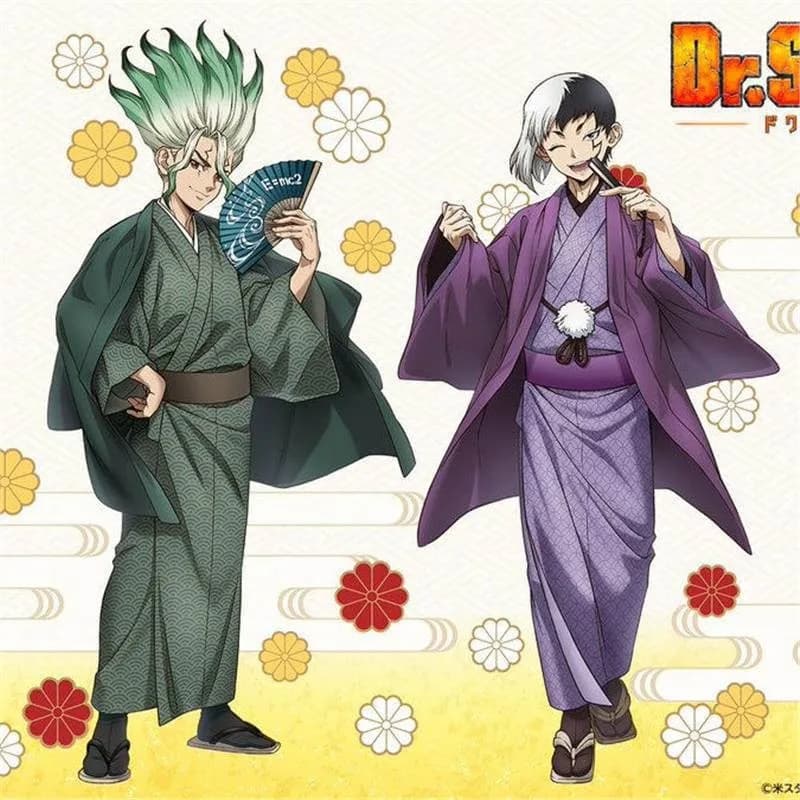 Dr.Stone Periferiche anime giapponesi Versione kimono Supporto in acrilico Ornamenti da scrivania da collezione Regali di compleanno creativi per il giocattolo del ragazzo