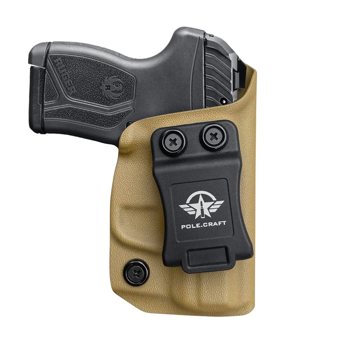 POLE.CRAFT Fondina Ruger LCP MAX IWB Kydex for Ruger LCP MAX.380 - Hidden bottom with inner belt - LCP MAX gun pocket
