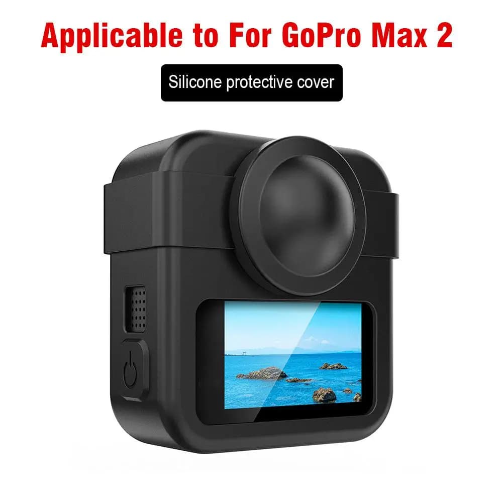 Kit Custodia in Silicone per GoPro MAX 2 Impermeabile 360 + Accessori Tradizionali per Action Camera, Cover Protettiva per GoPro MAX 2 J3E2