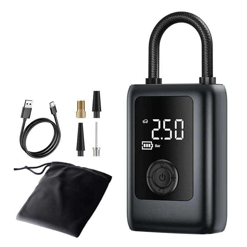 Pompa elettrica portatile per gonfiaggio di palloncini e pneumatici in ABS da 150 PSI con monitor di pressione