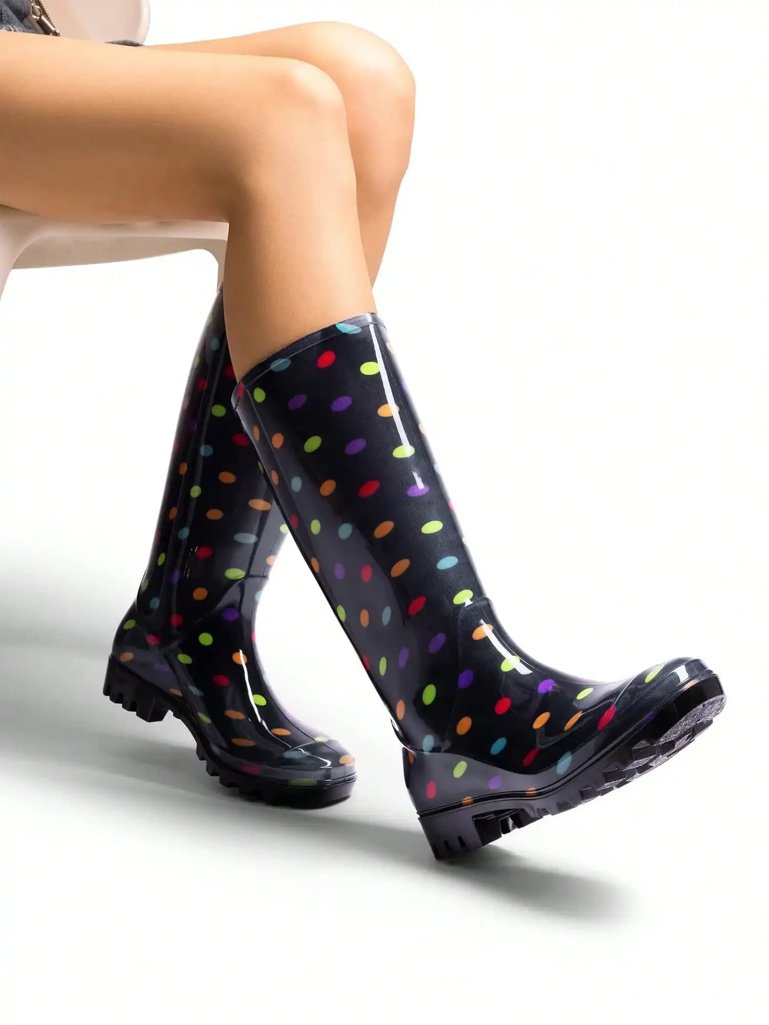 Women Wellington Boots Rain Boots Waterproof Knee High Boots, For Outdoor Garden Hiking Work