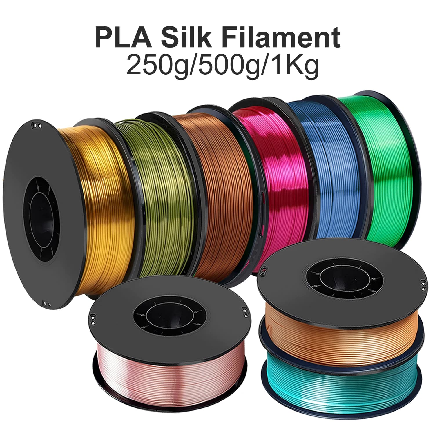 PLA Silk Copper 3D Printer Filament from 1,75 mm 250g 500g 1Kg 3D Printing Reels Silk Bronze Gold Filament Vacuum Packaging