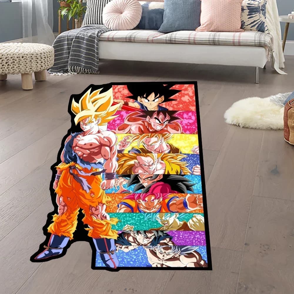 Custom Irregular Carpets with Theme Anime Dragon Ball Z Goku in Different Shapes, Hand Made Carpet for Home Furniture