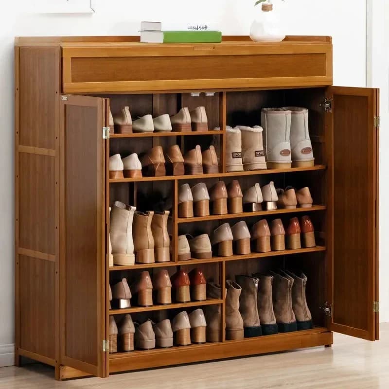 Scarpiera con ripiani, Armadietto per scarpe da soggiorno, Organizzatore per scarpe, Borsa portaoggetti, Mobiletto per scarpe, Arredamento per la casa
