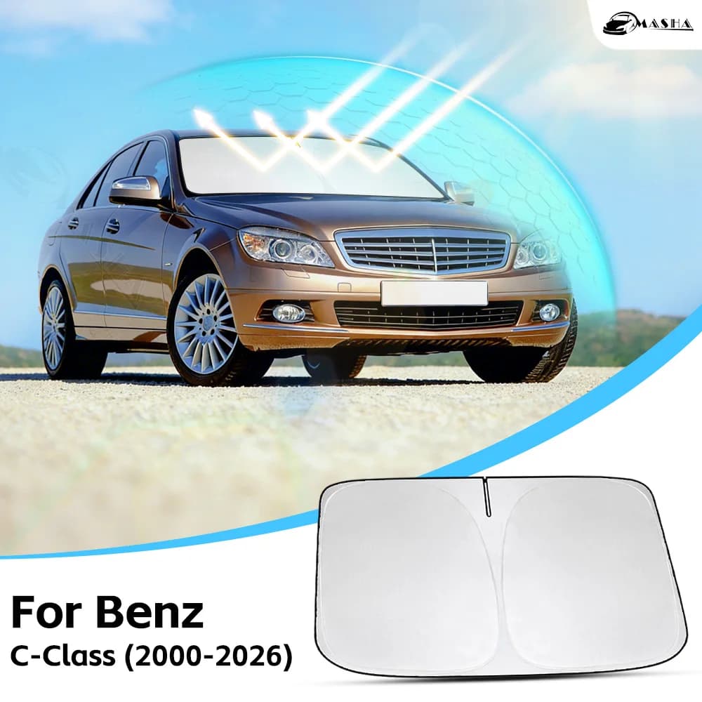 Parasole Riflettente per Parabrezza Auto Mercedes Benz Classe C W203 W204 W205 W206 2000-2025 2026, Accessorio di Protezione Interna