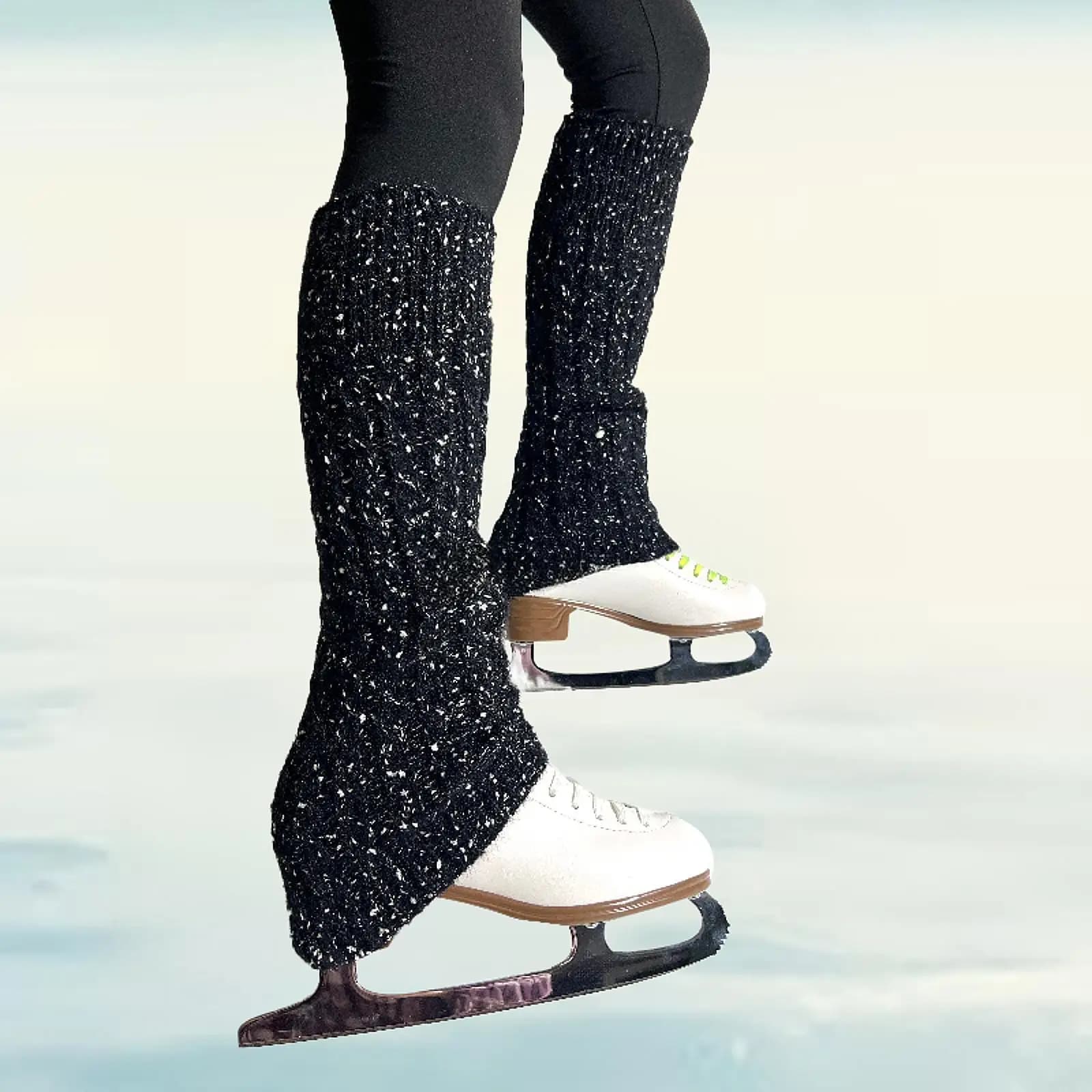Set di Calze Termiche per Pattinaggio Artistico, Calze per Polpacci, Abbigliamento Termico per Allenamento, Calze da Pattinaggio per Donne