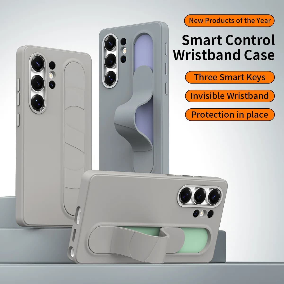 Custodia Protettiva Originale in Silicone Elastico con Supporto per Samsung Galaxy S26 Ultra S25+ S24 S23 Ultra