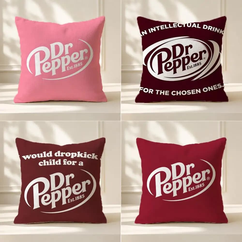 Brand D-Dr Pepper Cushion Cover Washable Soft Thick Cushion Cover Decorative Pillowcase for Sofa Living Room Home