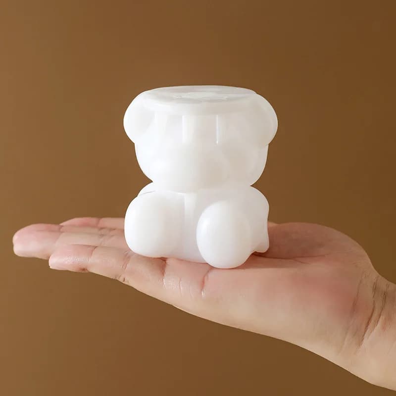 Stampo per cubetti di ghiaccio in silicone 1pc-, stampo per gelato a forma di orso 3D, stampo per scatola di cubetti di ghiaccio per whisky per feste da bar per famiglie