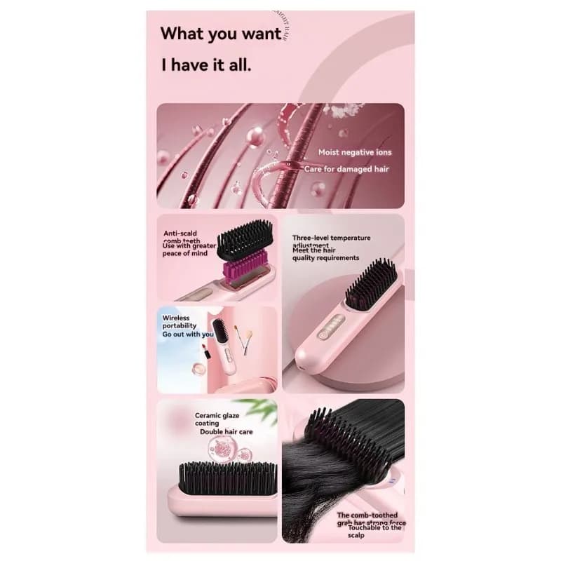 KEOL-Piastra per capelli e arricciacapelli wireless 2 in 1 portatile, ricarica USB, 3 impostazioni di temperatura