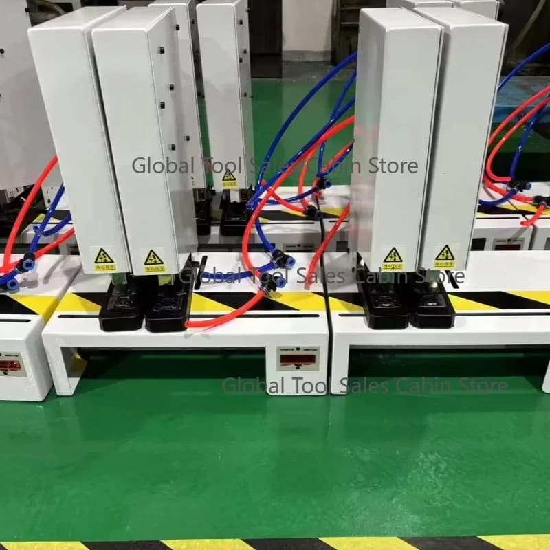 Cucitrice pneumatica bianca a doppia testa multipla per carichi pesanti, rilegatrice, portacarte, pelle, elettrica, cucitrice spessa per legno