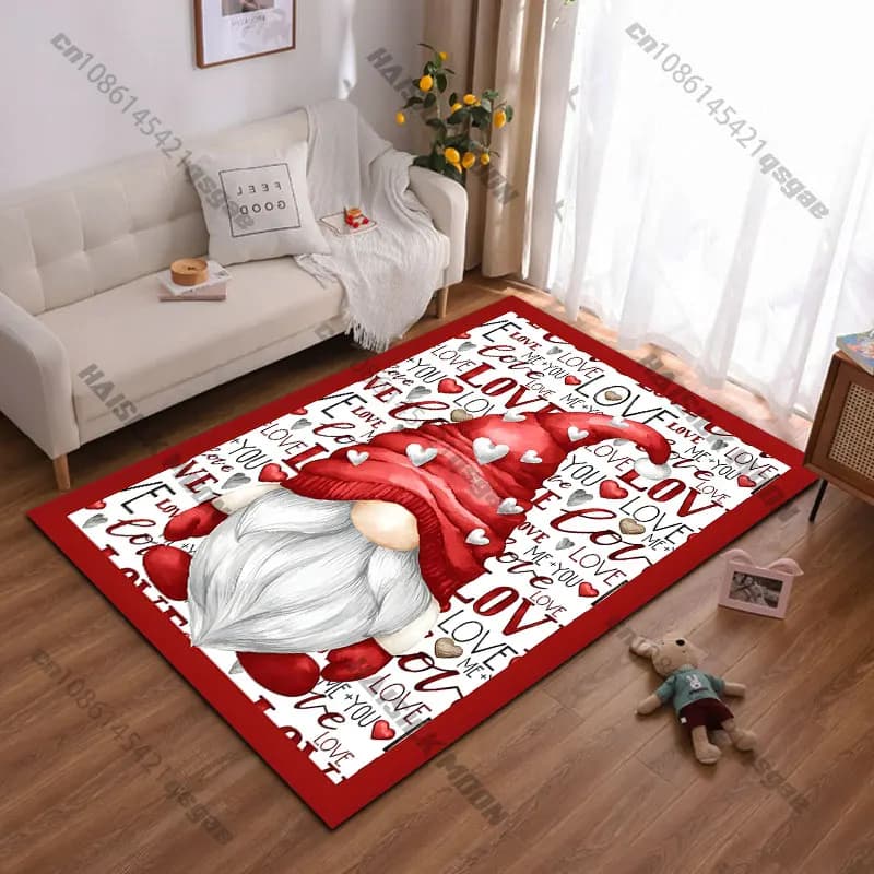 Tappeto a tema amore e gnomi, tappeto da yoga, decorazione per soggiorno, tappeto per gattonare per bambini, zerbino, tappeto decorativo, tappeto da gioco