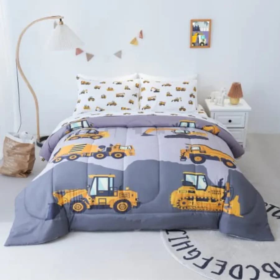 Set Copripiumino per Ragazzi 4 Pezzi, Set Letto Completo 3D, Set Lenzuola Ultra Morbido e Soffice con Disegni Cartoon