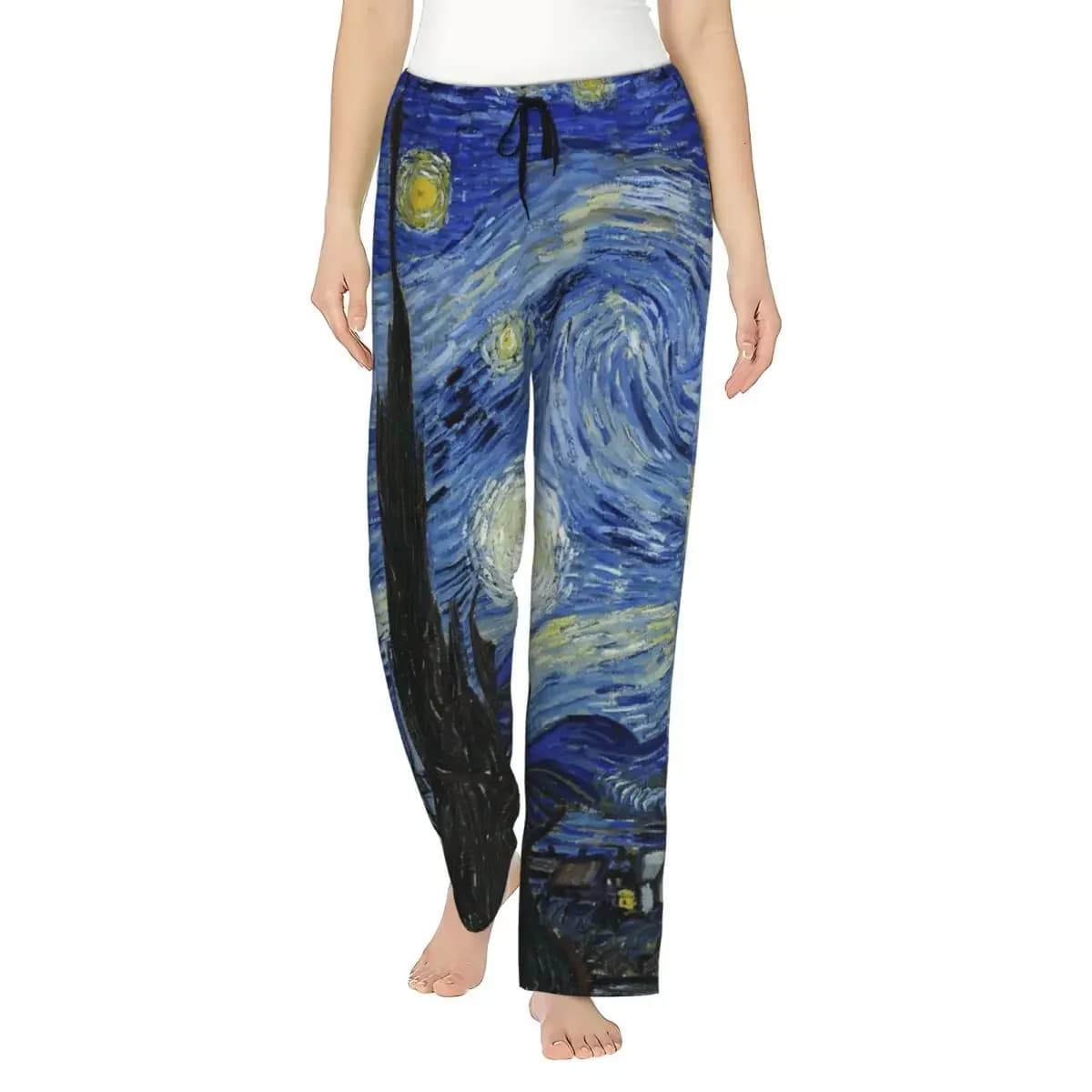 Custom Starry Night - Vincent Van Gogh Women Pajama Pants Lounge Sleep Sleepwear Bottoms with Pockets