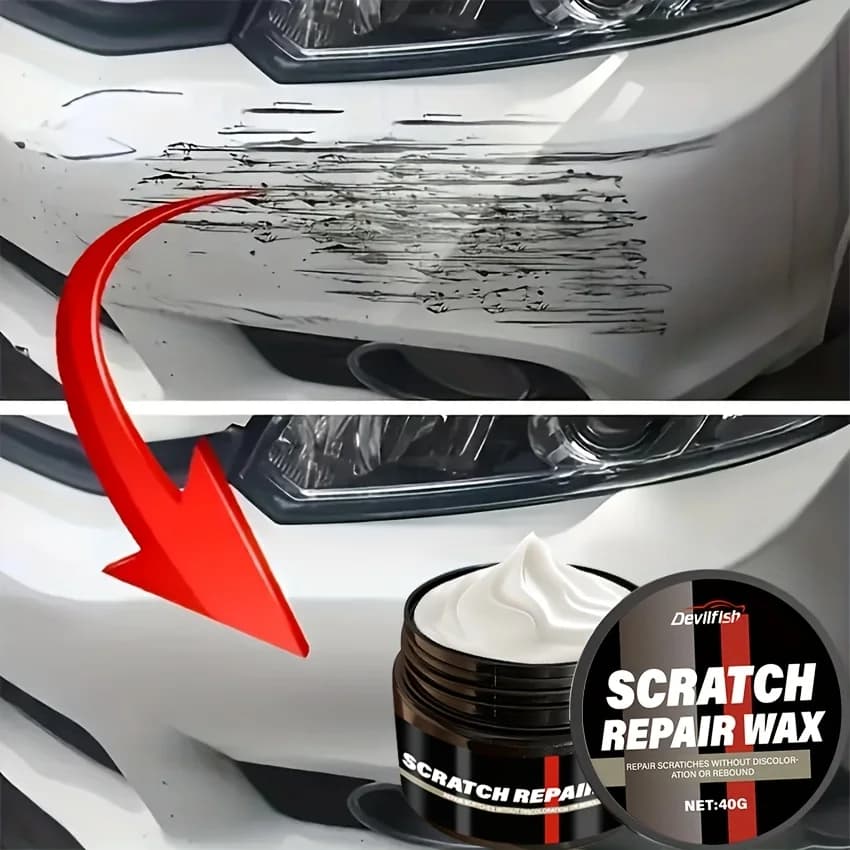 Kit cera per rimozione graffi e turbinii per auto con spugna 40 g - Ripristina senza sforzo l'ombeluminazione della vernice | Lucido ad fissaggio rapido per graffi minori