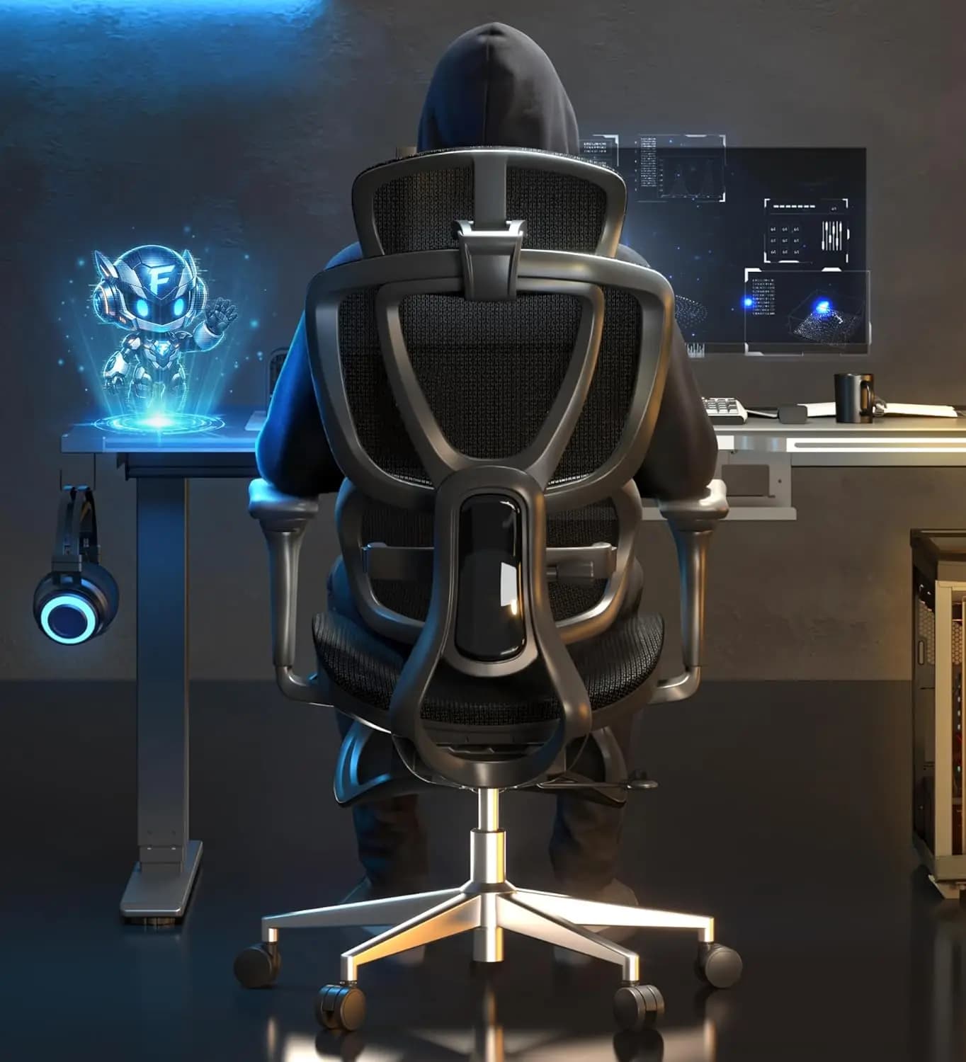 Sedia da Gaming Ergonomica Sentinel con Garanzia di 3 Anni, Supporto Lombare Adattivo a Doppia Ala, Braccioli 3D, 120 ° Reclinabile a 3 Posizioni, Personalizzabile