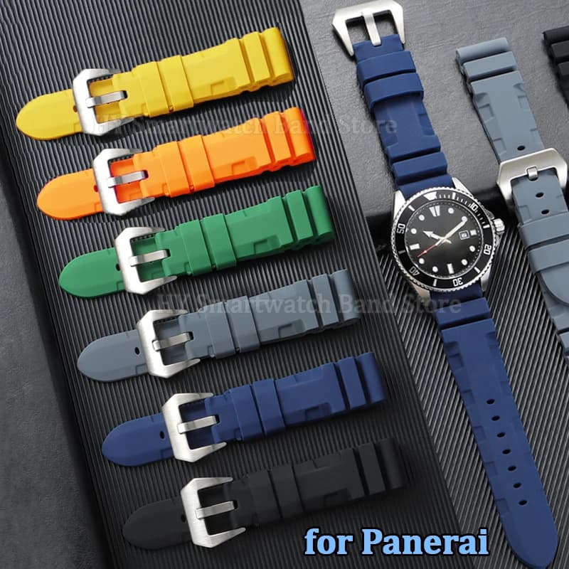 22mm 24mm 26mm Silicone Watch Strap for PAM441 PAM441 Pa111/359 Rubber watch straps for men Women Accessories for bracelet