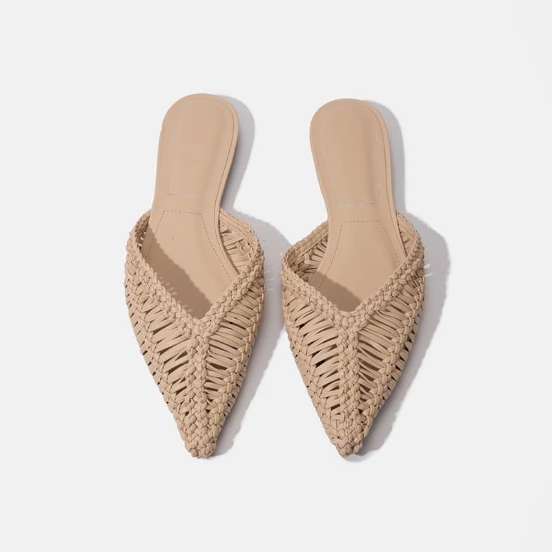 Ciabatte Moderne 2026 Nuovo Stile Estivo Sandali Piatti Intrecciati a Punta Mezze Ciabatte alla Francese Scarpe Mueller alla Moda da Donna