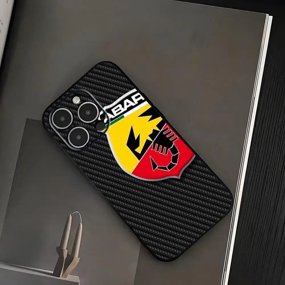 FIAT A-ABARTHes Italy Phone Case For iPhone 17 air 16 e 15 14 13 12 11 Plus Mini Pro Max Soft black Shockproof Cover