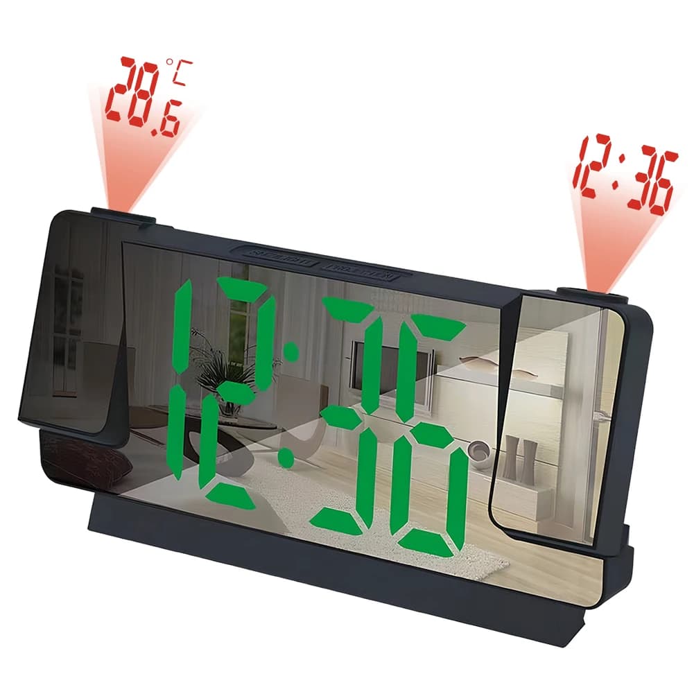 Sveglia Digitale LED Multifunzione, Orologio Intelligente Luminoso con Grande Schermo e Proiettore da Soffitto, Decorazione per Camera da Letto
