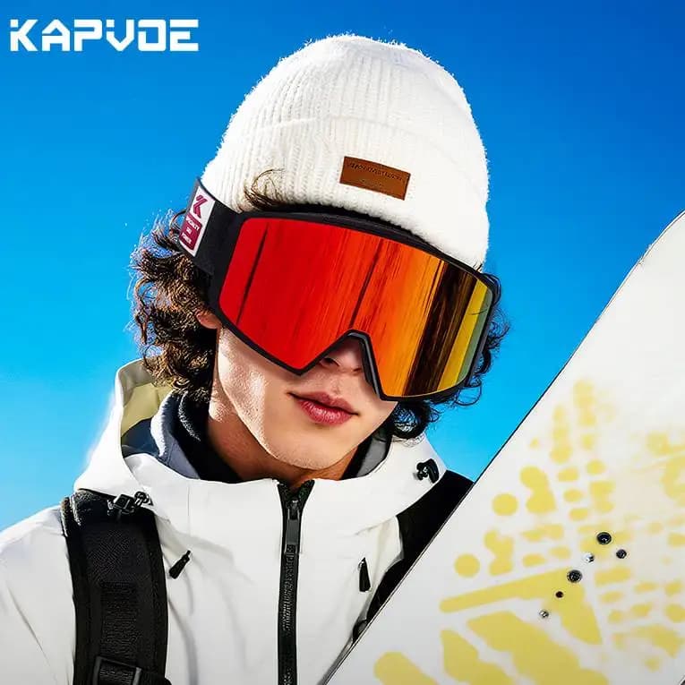 Kapvoe Occhiali da sci magnetici Occhiali da sole da neve fotocromatici Snowboard Maschera antiappannamento Uomo Donna Occhiali UV400 Motoslitta Inverno