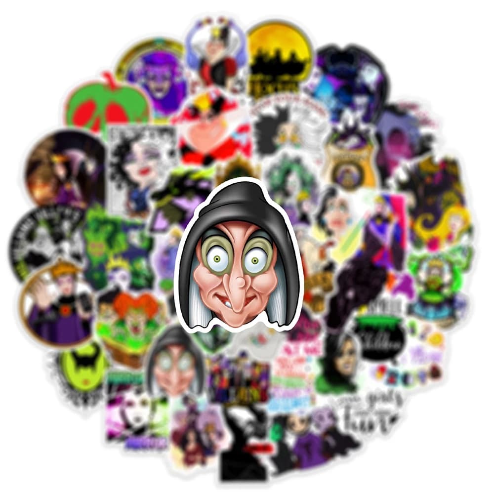 10/30/50pcs Disney Movie Maleficent Stickers Horror Cartoon Witch Decals Phone Stationery Notebook Graffiti Sticker for Kids Toy