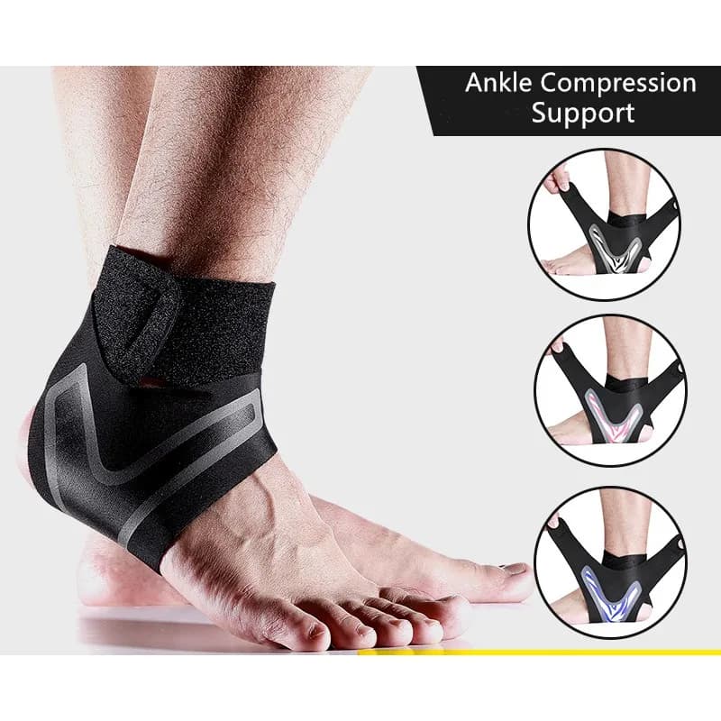 Tutore di supporto per caviglia Cinghia stabilizzatrice elastica regolabile Dispositivo di compressione per caviglia sportiva per supporto per tendine del piede da corsa per basket